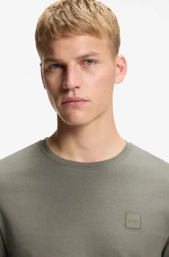 Long-sleeved T-shirt in cotton with logo patch
