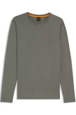 Long-sleeved T-shirt in cotton with logo patch