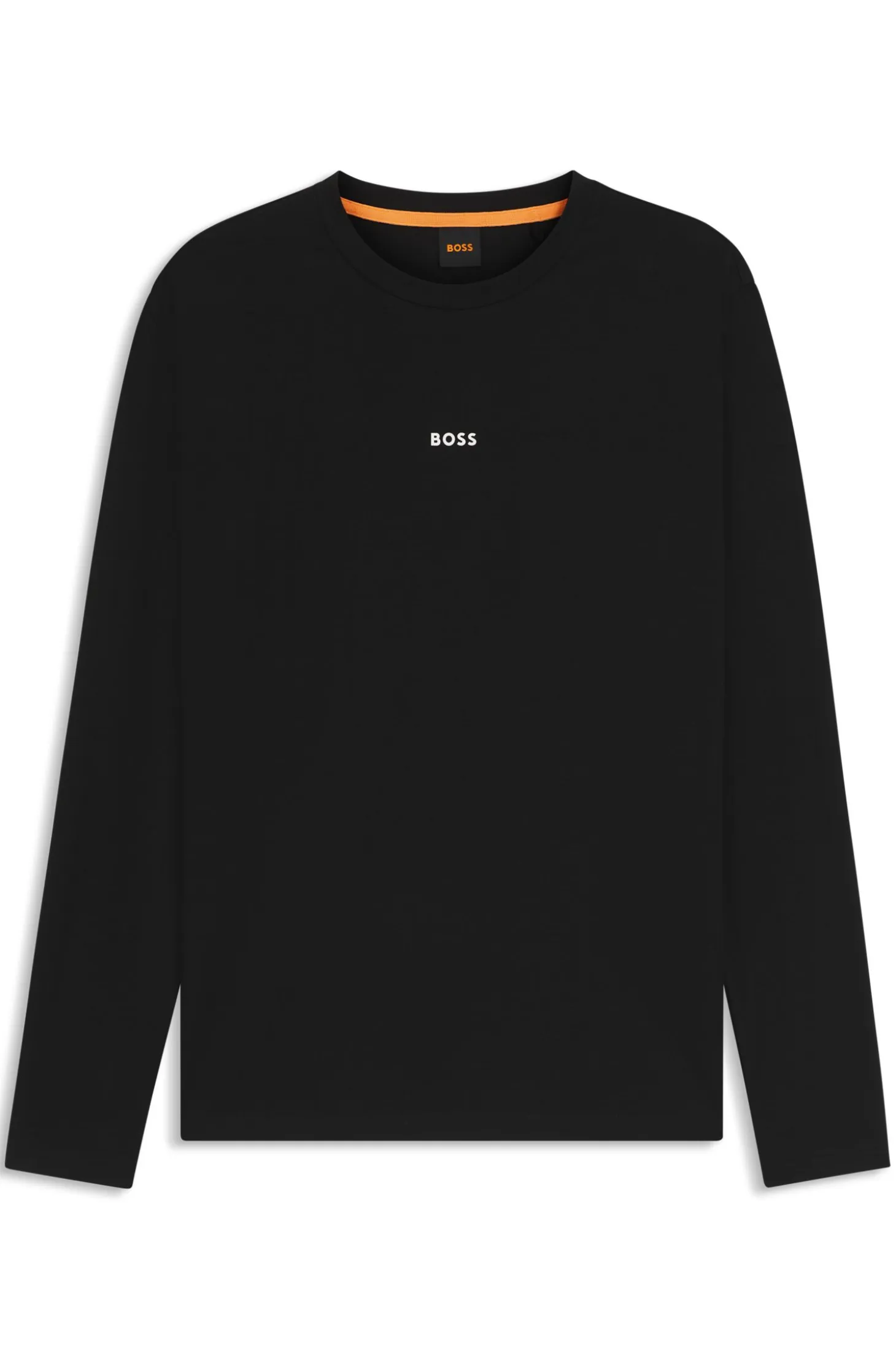 Long-sleeved T-shirt in stretch cotton with logo print