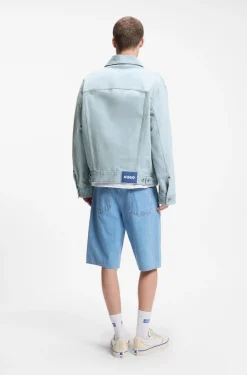 Loose-fit jacket in vintage-blue denim