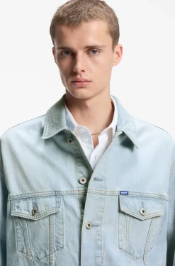 Loose-fit jacket in vintage-blue denim