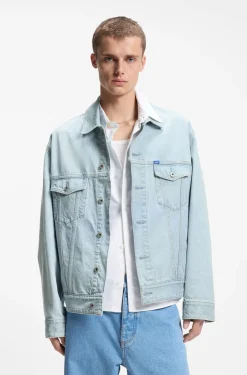 Loose-fit jacket in vintage-blue denim