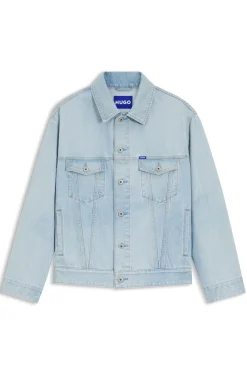 Loose-fit jacket in vintage-blue denim