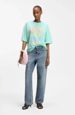Loose-fit jeans in blue denim with exposed fly