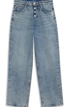 Loose-fit jeans in blue denim with exposed fly