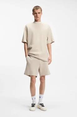 Loose-fit shorts in a waffle-structured cotton blend
