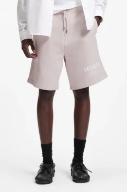 Loose-fit shorts in cotton terry with logo print