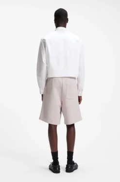 Loose-fit shorts in cotton terry with logo print