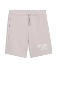 Loose-fit shorts in cotton terry with logo print