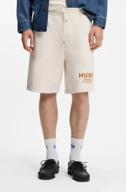 Loose-fit shorts in cotton terry with logo print