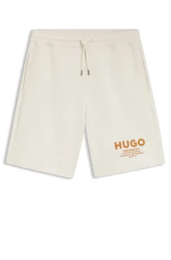 Loose-fit shorts in cotton terry with logo print