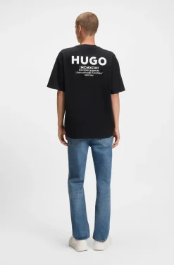 Loose-fit T-shirt in cotton with rear logo artwork