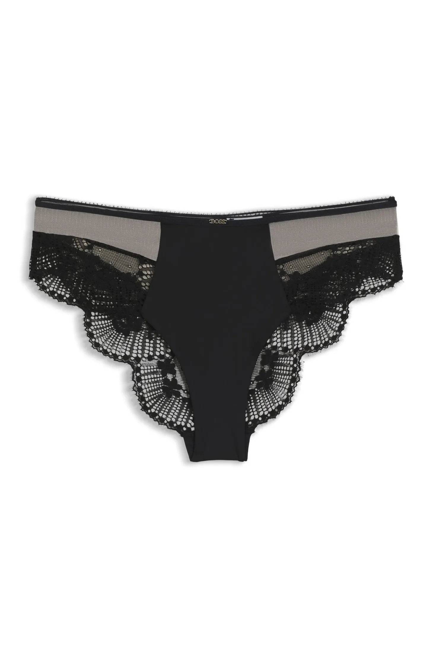 Low-rise briefs in lace and mesh