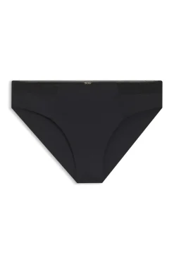 Low-rise briefs with gold plaque and lace monogram