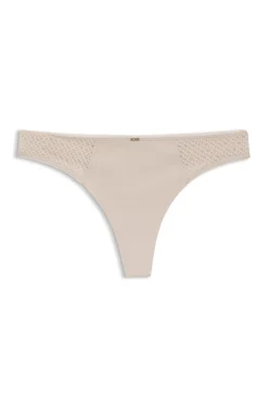 Low-rise briefs with lace and gold accents
