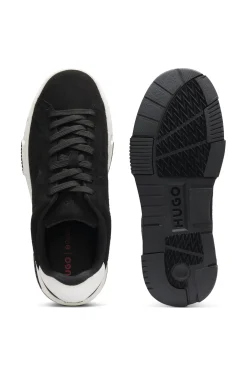 Low-top trainers in faux suede