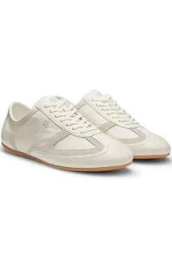 Low-top trainers with leather and suede