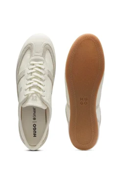 Low-top trainers with leather and suede
