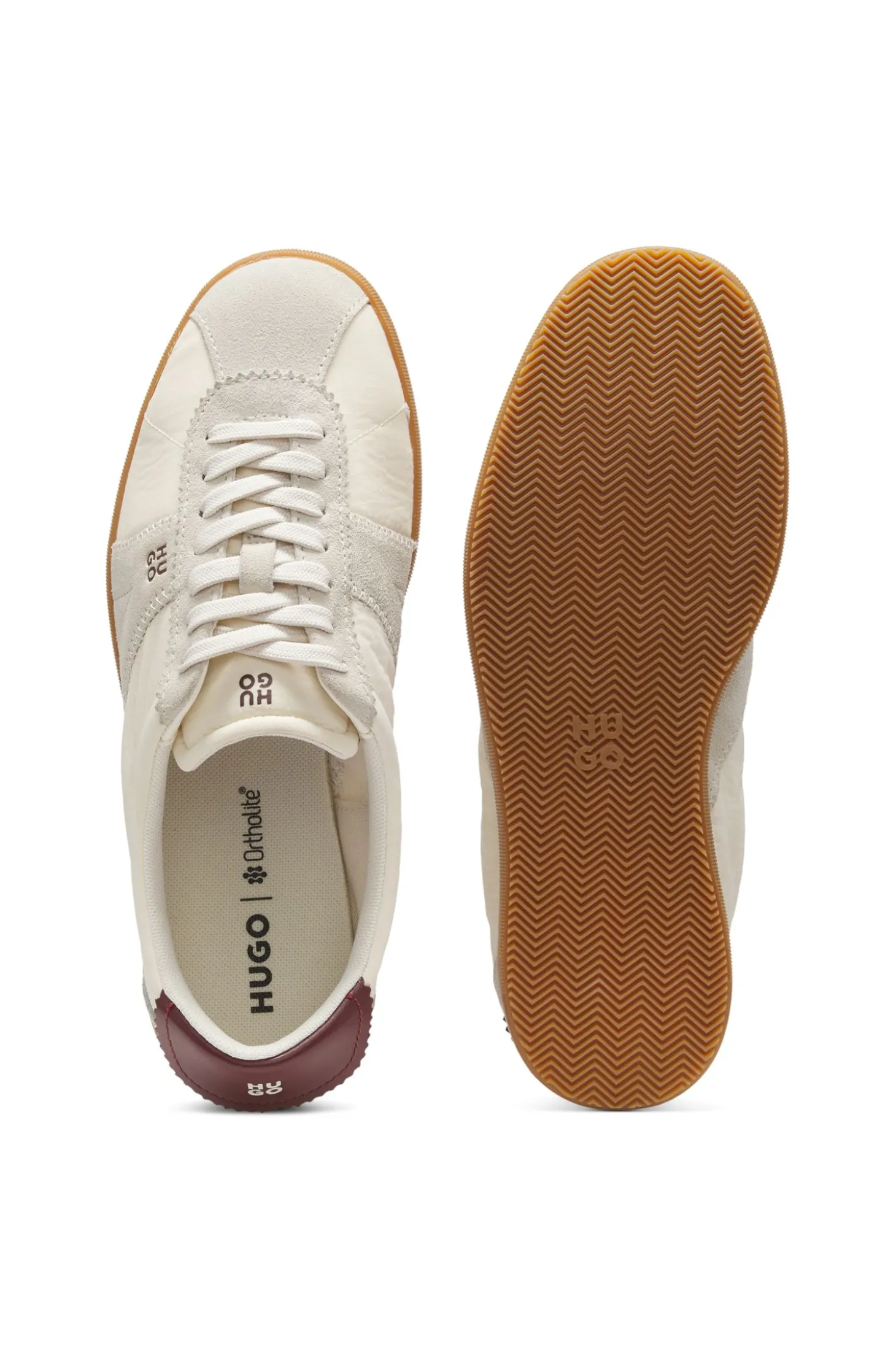 Low-top trainers with suede trims
