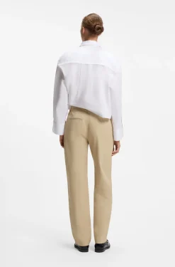 Low-waisted cotton trousers with paracord belt detail