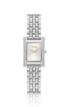 LUCY PRECIOUS Crystal-embellished silver-tone watch with silver-white dial