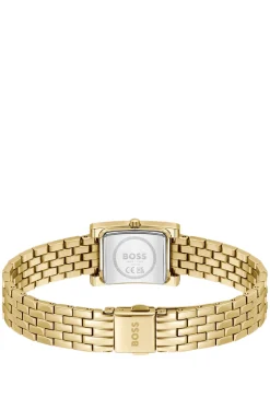 LUCY PRECIOUS Crystal-embellished gold-effect watch with white dial