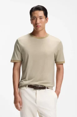Luxe travel wool T-shirt with FK collar