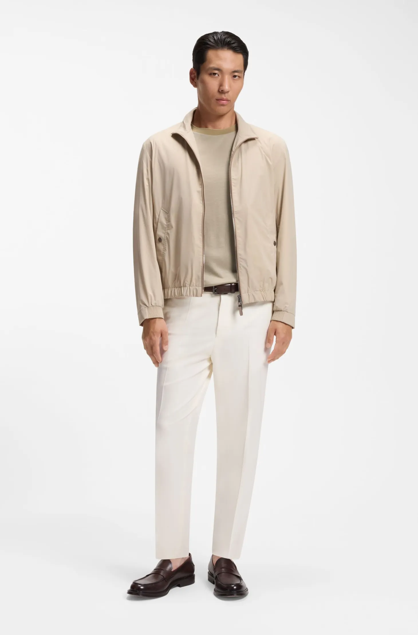 Luxe travel wool T-shirt with FK collar