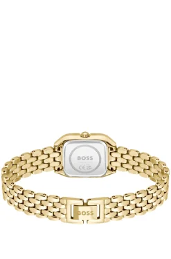 MAE PETITE Gold-effect link-bracelet watch with silver-white dial
