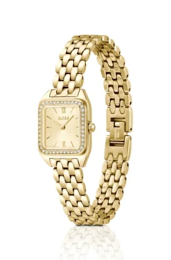 Mae Petite gold-tone watch with crystal-set bezel