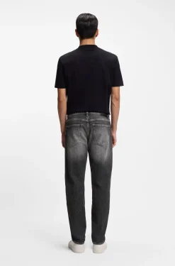 Maine regular-fit jeans in black stretch denim