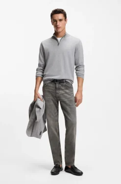 Maine regular-fit jeans in grey comfort-stretch denim