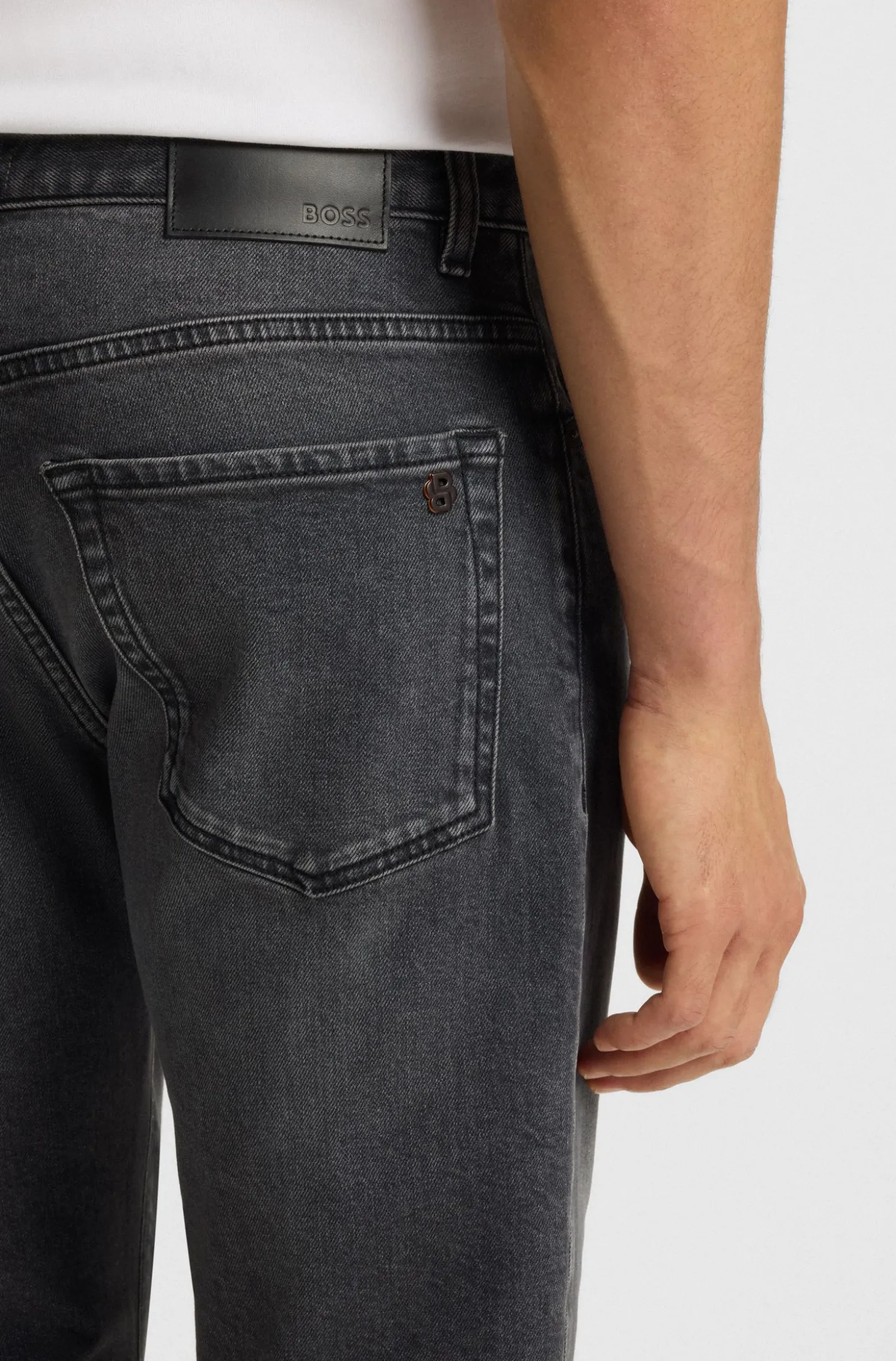 Maine regular-fit jeans in grey comfort-stretch denim