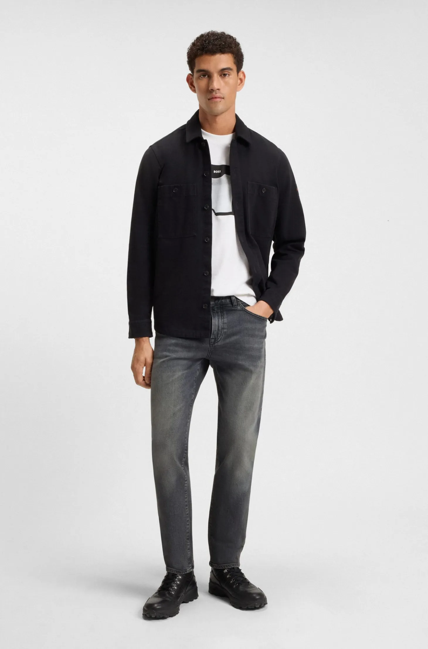 Maine regular-fit jeans in grey comfort-stretch denim