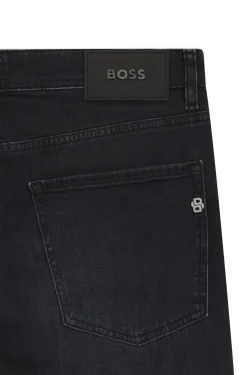 Maine Regular-fit jeans in super-soft black Italian denim