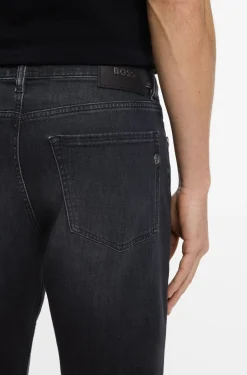Maine Regular-fit jeans in super-soft black Italian denim