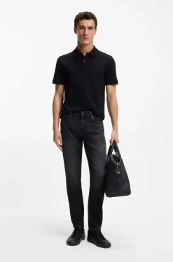 Maine Regular-fit jeans in super-soft black Italian denim