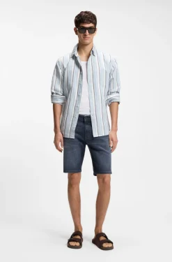 Maine regular-fit shorts in blue soft-motion denim
