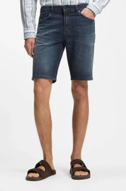 Maine regular-fit shorts in blue soft-motion denim