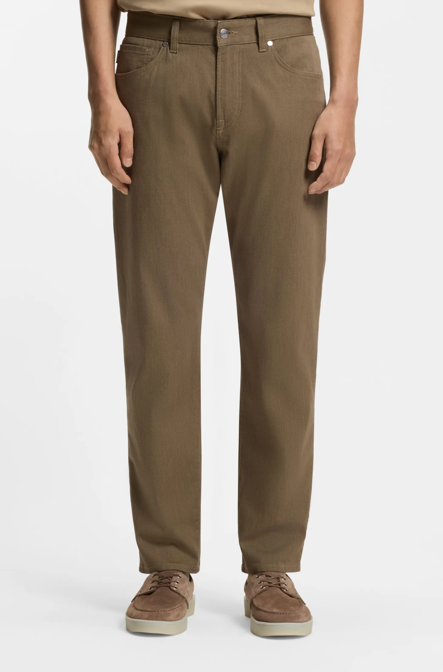 Maine regular-fit trousers in stretch-cotton twill