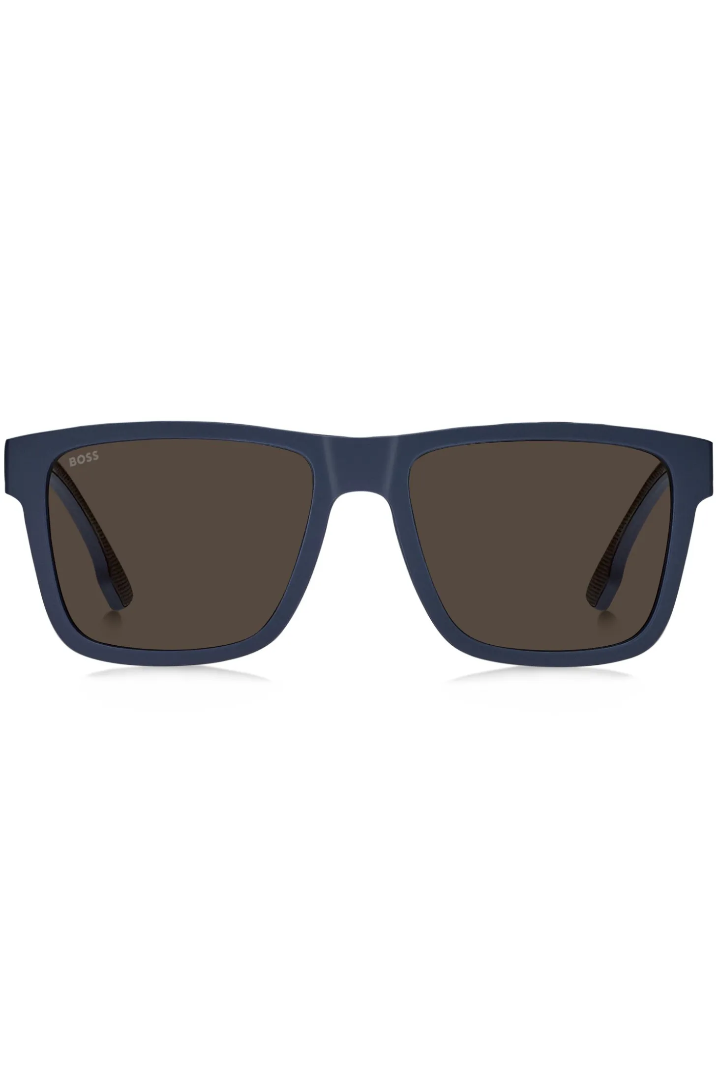 Matte-blue sunglasses with logo insert