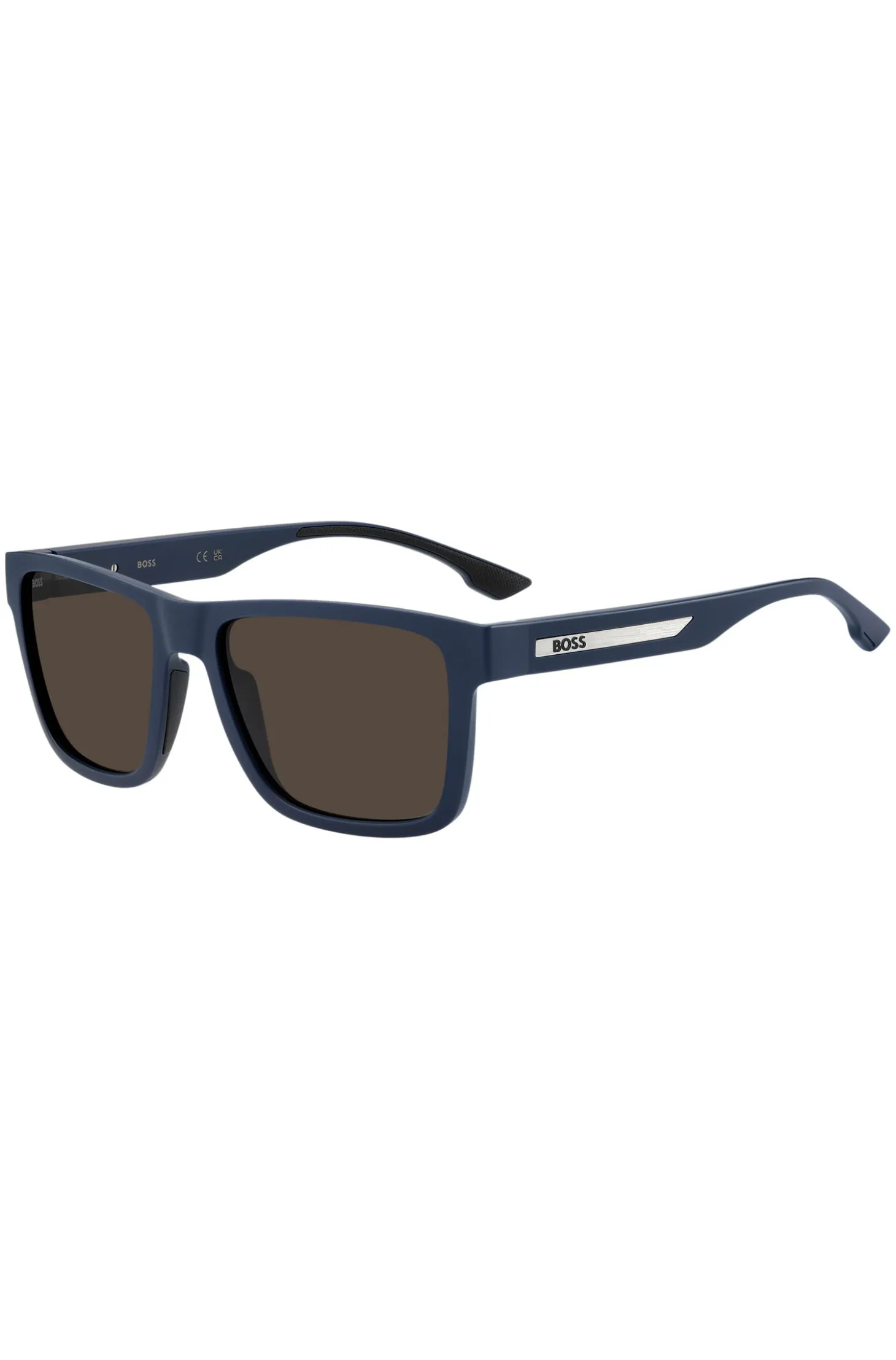 Matte-blue sunglasses with logo insert