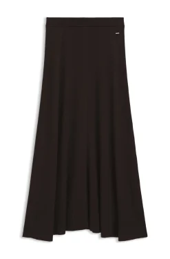 Maxi skirt in ribbed virgin wool