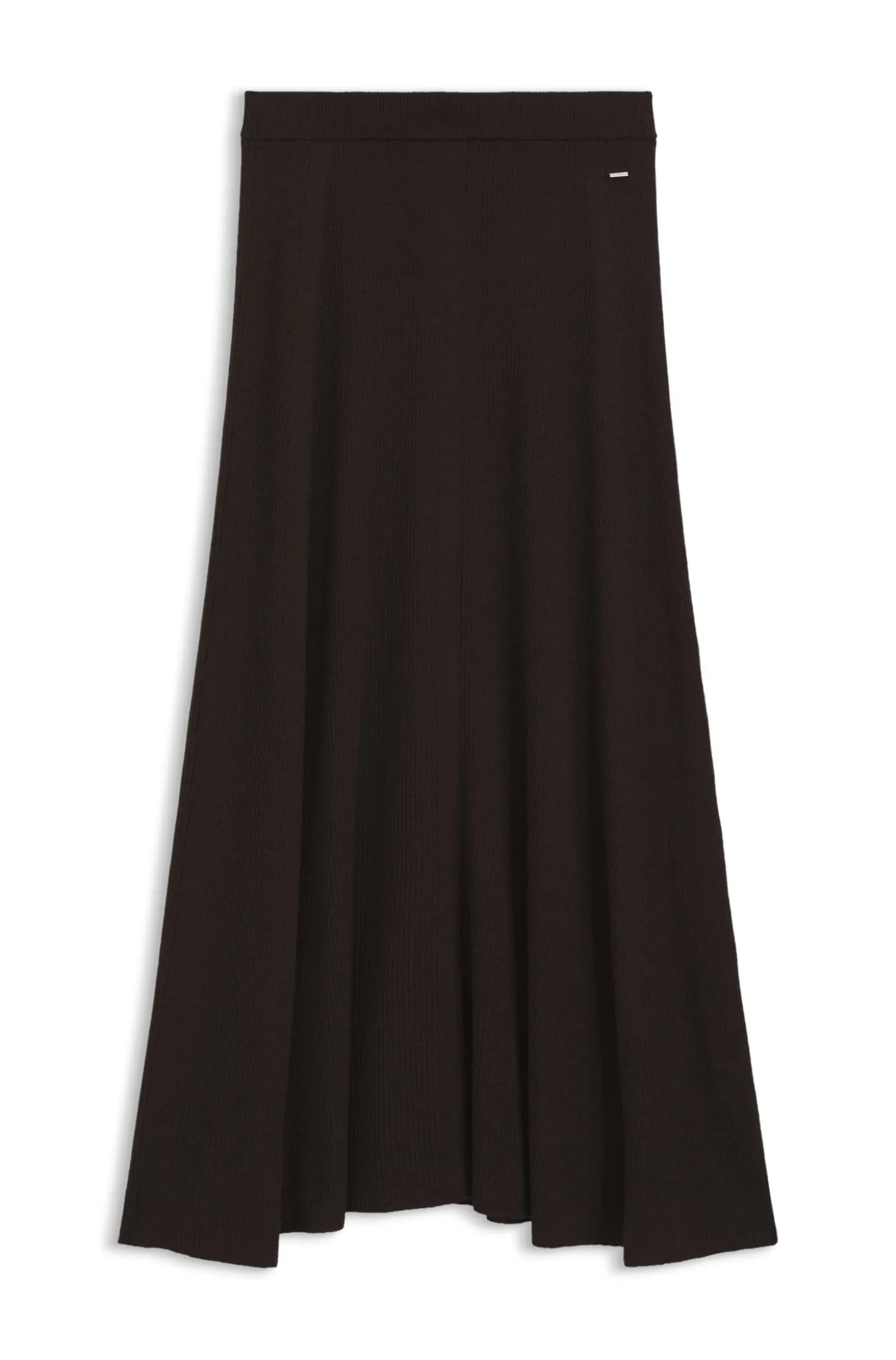 Maxi skirt in ribbed virgin wool