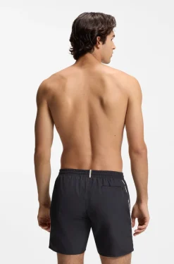 Medium-length swim shorts with contrast details