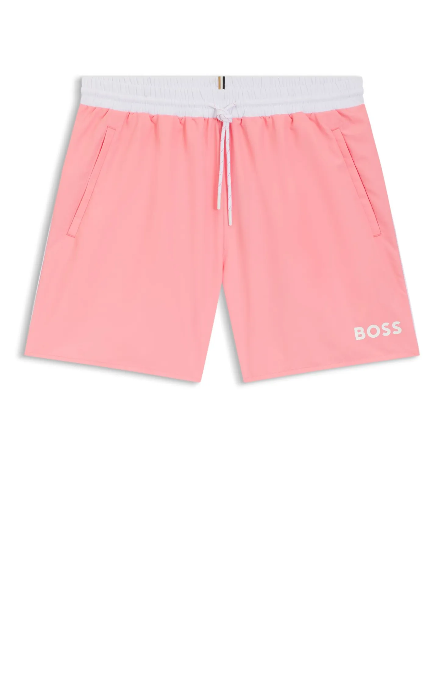 Medium-length swim shorts with contrast details