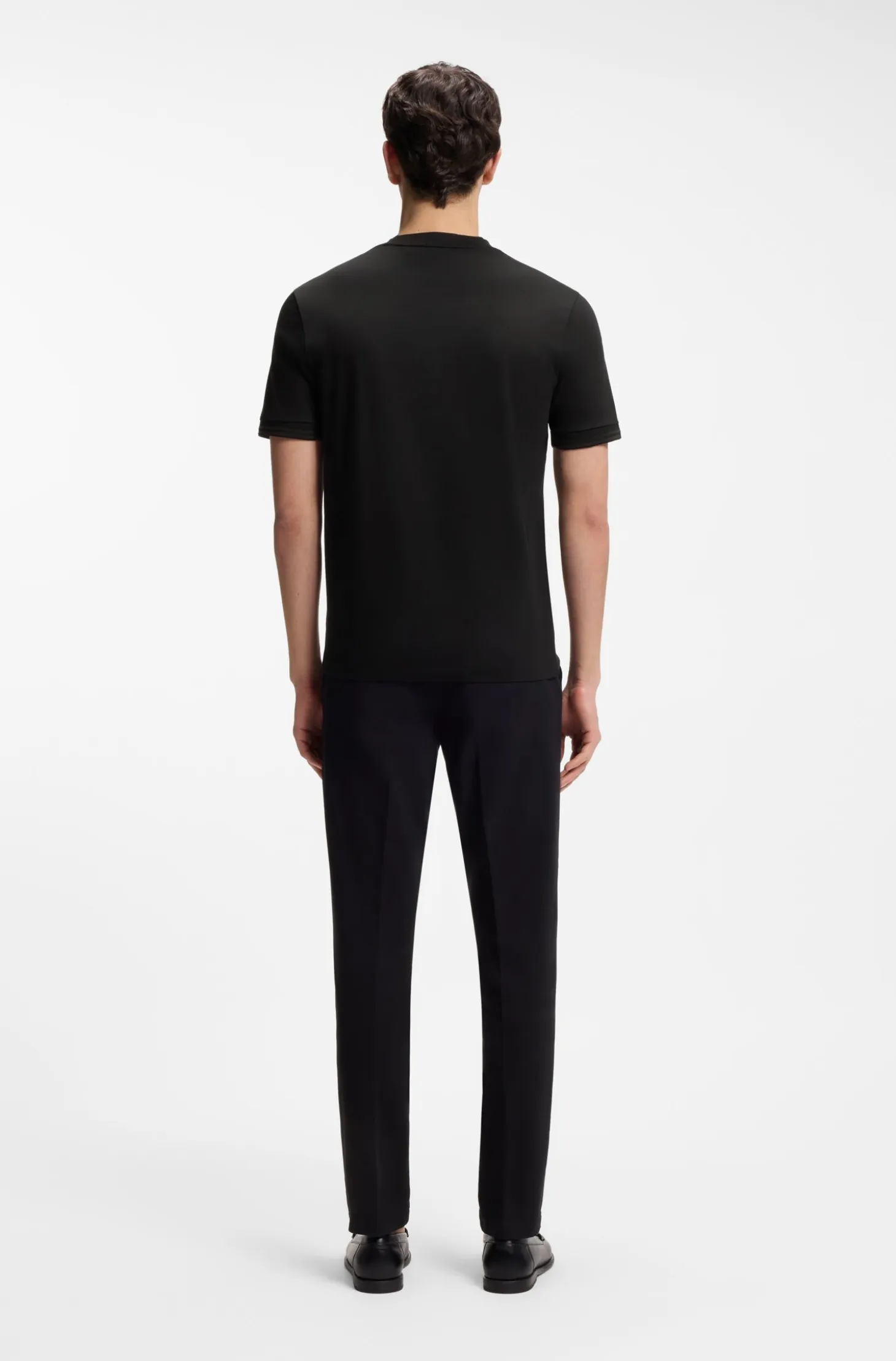 Mercerised-cotton slim-fit T-shirt with contrast tipping