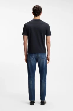Mercerised-cotton slim-fit T-shirt with contrast tipping