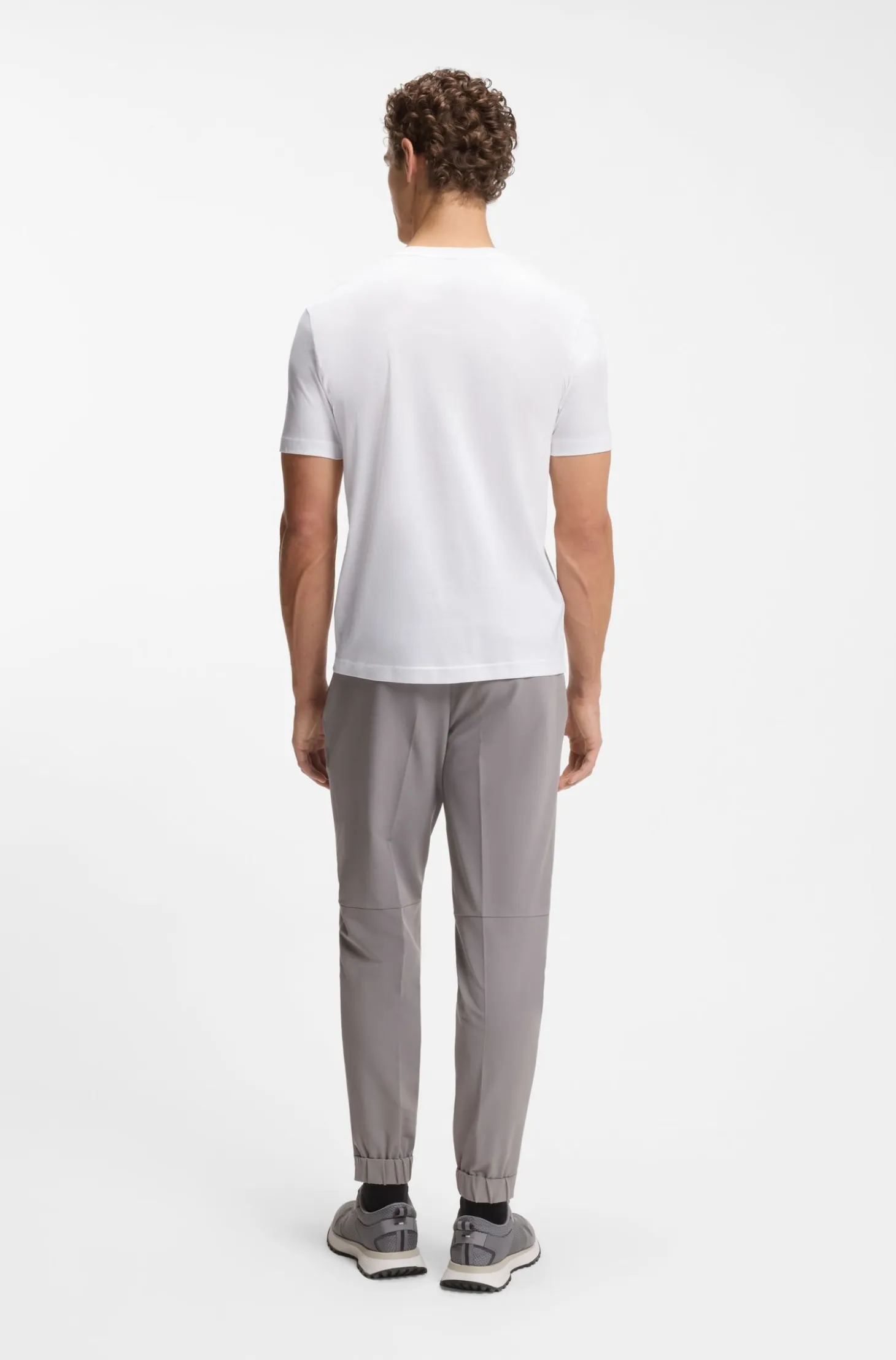Mercerised-cotton T-shirt with geometric artwork