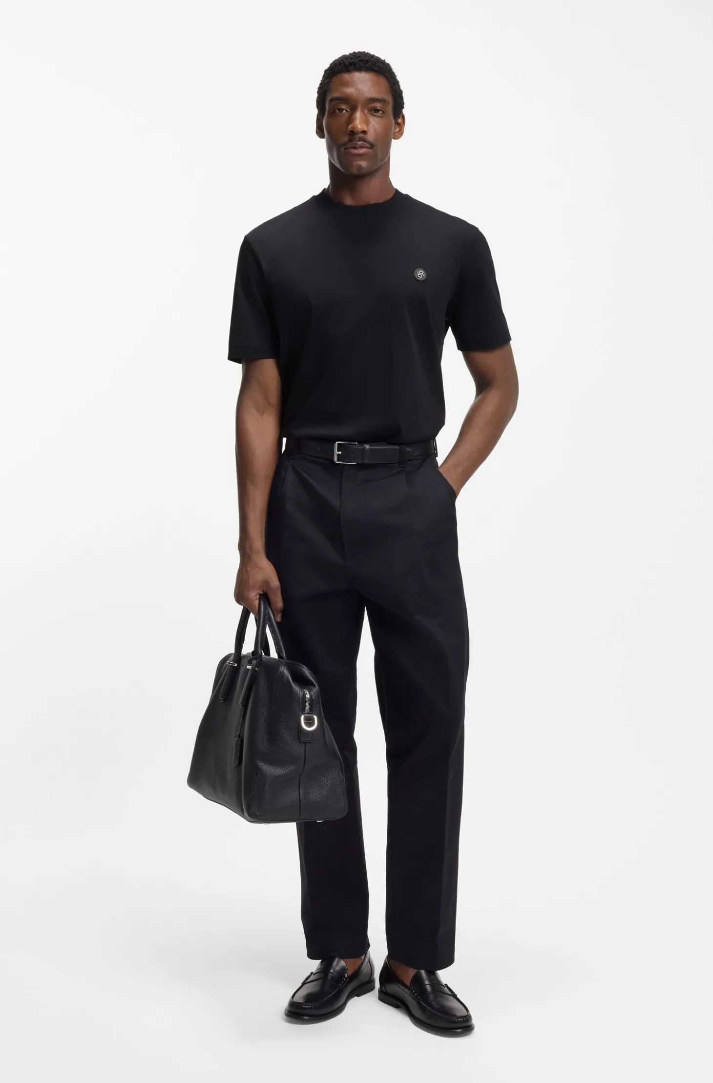 Mercerised-cotton T-shirt with Double B monogram